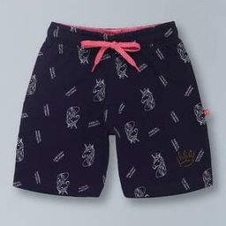 3pin Unicorn Print Flat-Front Shorts-picture-9