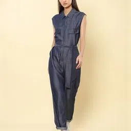 label ritu kumar Sleeveless Jumpsuit with Spread Collar-picture-12