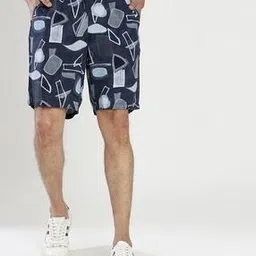jade blue Mid-Rise City Shorts with Elasticated Waist-picture-36