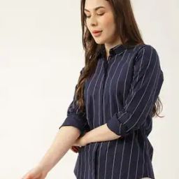hancock Women Striped Slim Fit Cotton Shirt-picture-29