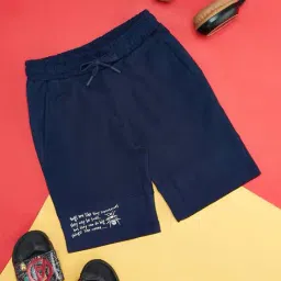 pantaloons junior Boys Typographic Print Mid-Rise Regular Fit Cotton Shorts image 1