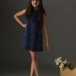 kidsdew Girls A-Line Dress with Bow Accent-picture-28