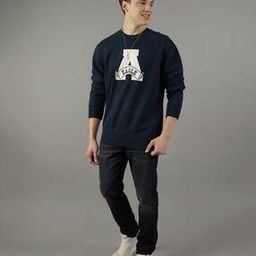 american eagle Men Micro-Print Full-Length Round Sweatshirt-picture-30