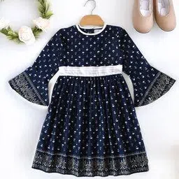 bella moda Girls Cotton Fit and Flare Dress-picture-11
