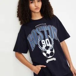 max Women Printed Oversized Athleisure T-shirt image 1