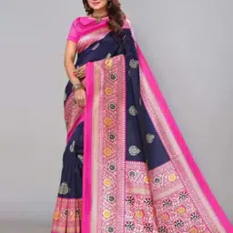 nyrika Women Woven Saree with Contrast Border-picture-22