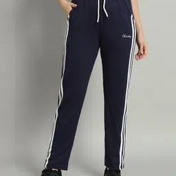 christy world x ag Women Striped Cotton Straight Track Pants-picture-17