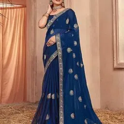 panzora Women Embroidered Saree with Contrast Border-picture-50