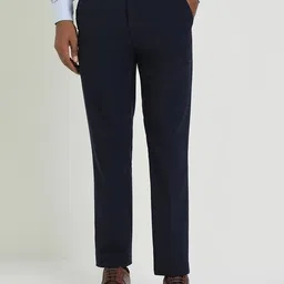 allen solly Men Straight Fit Flat-Front Trousers image 1