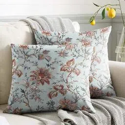 casableu Set of 2 Floral Print Sqaure-Shaped Cushion Cover -picture-46