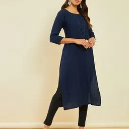 soch Embroidered Round-Neck Straight Kurta-picture-42