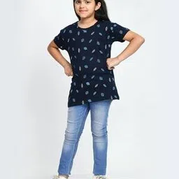 Girls Leaf Print Regular Fit T-Shirt-image-29