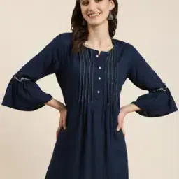 showoff Round-Neck Flared Kurti-picture-43