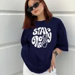 culpi Women Typographic Print Loose-Fit Crew-Neck T-Shirt-picture-23