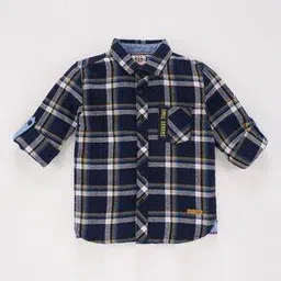 ed-a-mamma Boys Checked Regular Fit Full Sleeves Yarn Dyed Shirt-picture-32