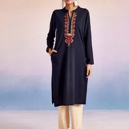 jaipur kurti Women Embroidered Straight Kurta with Full Sleeves-picture-16