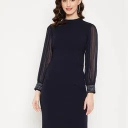 madame Sheath Dress with Sheer Sleeves-picture-31