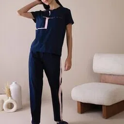 sweet dreams Women Typographic Print Lounge T-Shirt & Pyjamas Set-picture-13