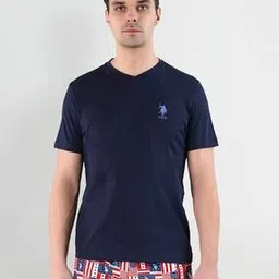 u.s. polo assn. Regular Fit V-Neck Embroidered Logo I638 Lounge T-Shirt-picture-17