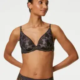 marks & spencer Cosmos Embroidery Wired Plunge Bra-picture-12