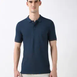 peter england Men Polo T-Shirt with Ribbed Hems image 1