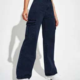 buda jeans co Women Straight Jeans with High Rise Waist image 1