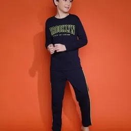 li'l tomatoes Boys Typographic Print Lounge T-Shirt & Pants Set-picture-20