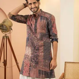 shasak Men Floral Long Kurta image 1
