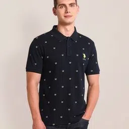 u.s. polo assn. Men Typographic Print Regular Fit Polo T-Shirt-picture-21