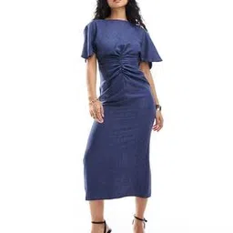 asos design Women Flutter Sleeve Midi Shift Dress-picture-31