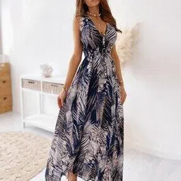 divawalk Women Tropical Print Fit & Flare Dress-picture-22