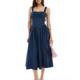 asos design Women Ruched Corset Fit & Flare Dress-picture-43
