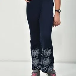 Girls Floral Print Palazzos with Elasticated Waist-image-88