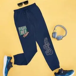 pantaloons junior Boys Typographic Print Mid-Rise Cotton Joggers-picture-37