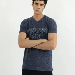 united colors of benetton Brand Embossed Crew-Neck T-Shirt-picture-46