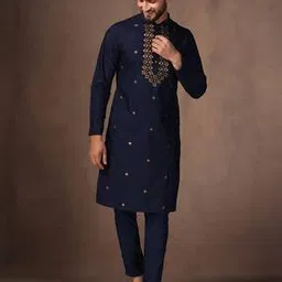 kisah Men Embroidered Regular Fit Long Kurta-picture-48