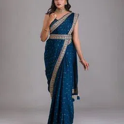 fusionic Embellished Saree with Contrast Border-picture-27