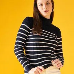 98°north Women Striped High-Neck Sweater-picture-22