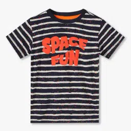 kb teamspirit trends select Boys Striped Crew-Neck T-Shirt with Typography image 1