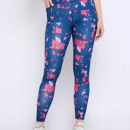 clovia Women Abstract Fitted Track Pants with Drawstrings-picture-20