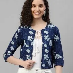 Women Floral Print Fitted Shrug-image-19