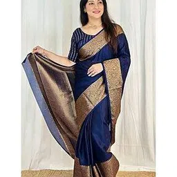 visit wear Women's Banarasi Soft Silk Saree-picture-31