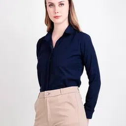 rare camel Women Spread Collar Shirt with Full Sleeves -picture-43