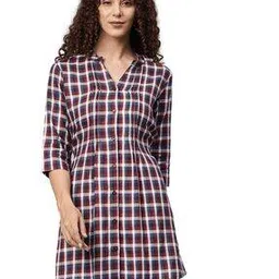 one femme Women Checked Straight Tunic-picture-11