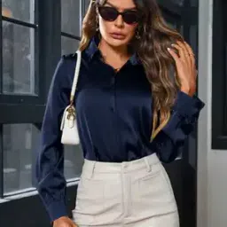 indo Women Regular Fit Shirt with Spread Collar-picture-16