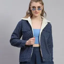 monte carlo Women Regular Fit Denim Jacket with Flap Pockets-picture-17