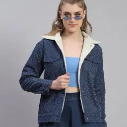 monte carlo Women Regular Fit Denim Jacket with Flap Pockets image 1