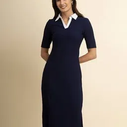 fable street Bodycon Dress with Spread Collar-picture-47