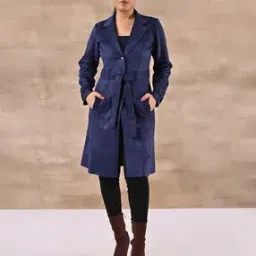 Women Monochrome Relaxed Fit Peacoat-image-1