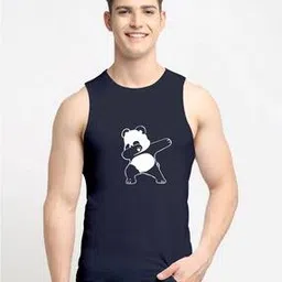 friskers Men Panda Print Round-Neck Sleeveless Vest-picture-13